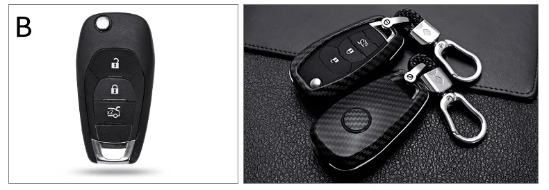 Carbon Fiber Car Smart Key Cover Case Fob For Chevrolet Cruze Spark Camaro Volt Bolt Trax Malibu Sonic Protect Shell Accessories - H37f828a7c2414abaa12491994db8d197t