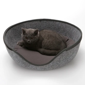 

New Egg-Shaped Dog Cat Bed Cat Sleeping Bag Zipper Winter Warm Pet House Detachable Mat Warm Pet Nest