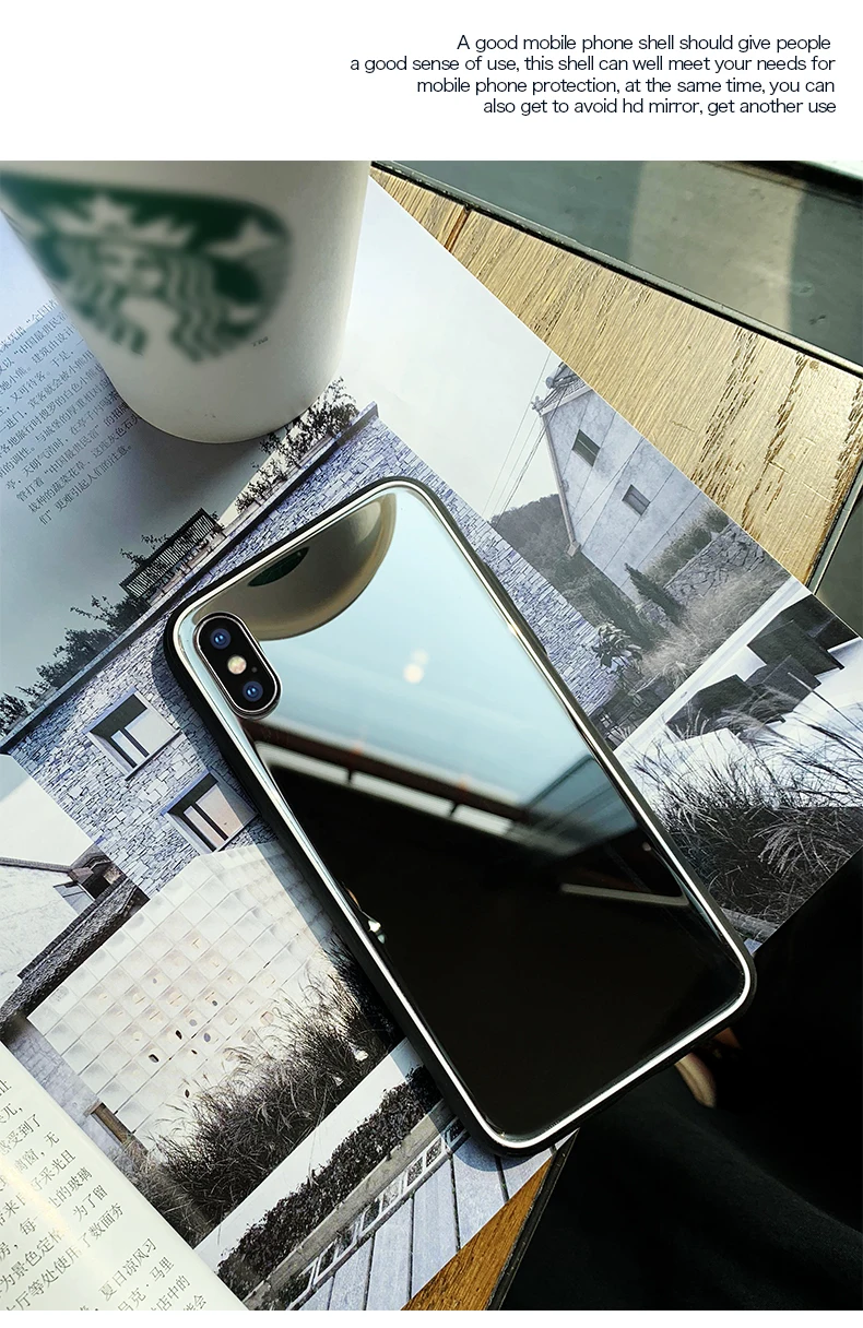 Полный зеркальный чехол для iPhone 11 Pro Max X XS MAX XR 6 6s Plus 7 8 Plus Bling TPU силиконовый чехол Arylic Мягкий край чехол для девочек женщин