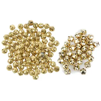 

New Year's Decorations 2021 200pcs Metal Jingle Bells for Christmas Decoration For Home Jewellery Making Craft Gold