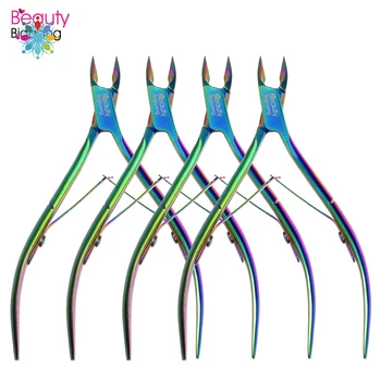 

1Pc Stainless Steel Nail Cuticle Nipper Cutter Plier Rainbow Clipper Scissor Dead Skin Remover Trimming Manicure Pedicure Tool