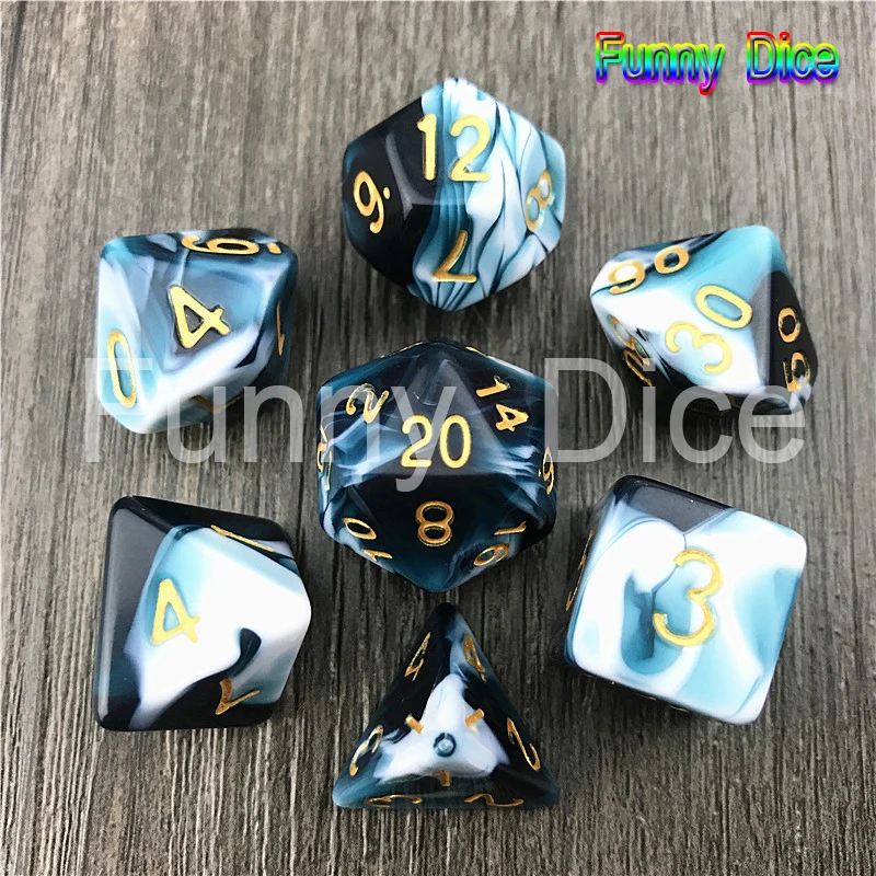 Turq 7 шт многогранная Туманность d4 d6 d8 d10 d12 d20 набор игровых кубиков для игры в Подземелья и Драконы Новинка - Цвет: Turq