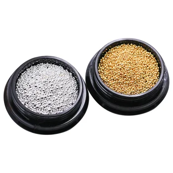 

3D Colored Metal Micro Beads Female Mini Stainless Steel Nails Art Caviar Beads DIY Charms Stud Manicure Art Decorations