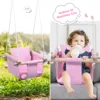 Baby Canvas Hanging Swing w/ Cotton Home Outdoor Hammock Toy for Toddler Pink 2