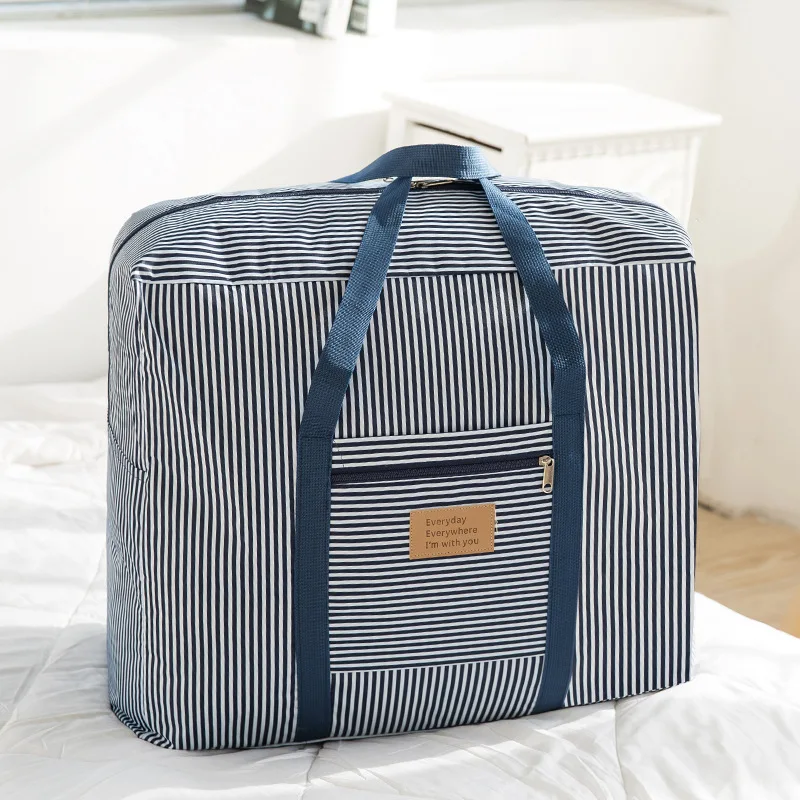 Многофункциональная большая емкость, Повседневная Складная Водонепроницаемая сумка для хранения багажа, сумка для путешествий, сумка-Органайзер, сумка-тоут - Цвет: Stripe Navy Blue