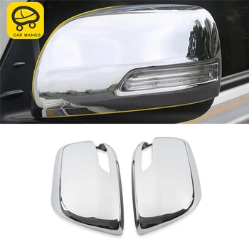 

CARMANGO Car Styling Rearview Mirror Chrome Cover Frame Trim Sticker Interior Accessories for Toyota Land Cruiser 200 2016-2018