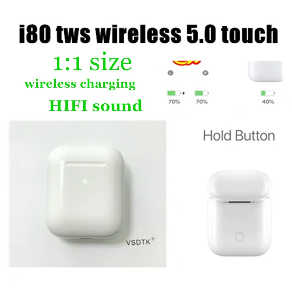 Оригинальные i80 TWS i80 i 80 TWS Беспроводные наушники с зарядкой Bluetooth наушники PK i7s i12 i20 для iPhone Xiaomi samsung наушники