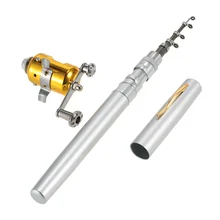 Портативная карманная ручка телескопическая мини рыболовная удочка форма ручки складывающаяся Удочка с рыболовной катушкой рыболовная леска Мягкая приманка крючок