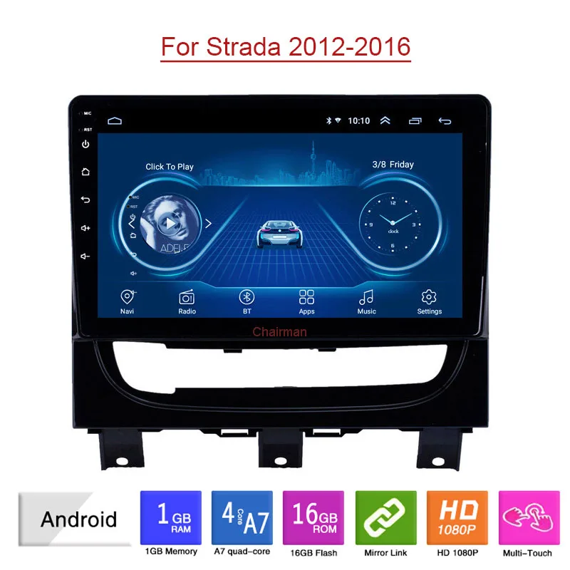 Автомагнитола для FIAT Strada 2012-2016 с 9 дюймовой системой Android большим экраном Wi-Fi FM