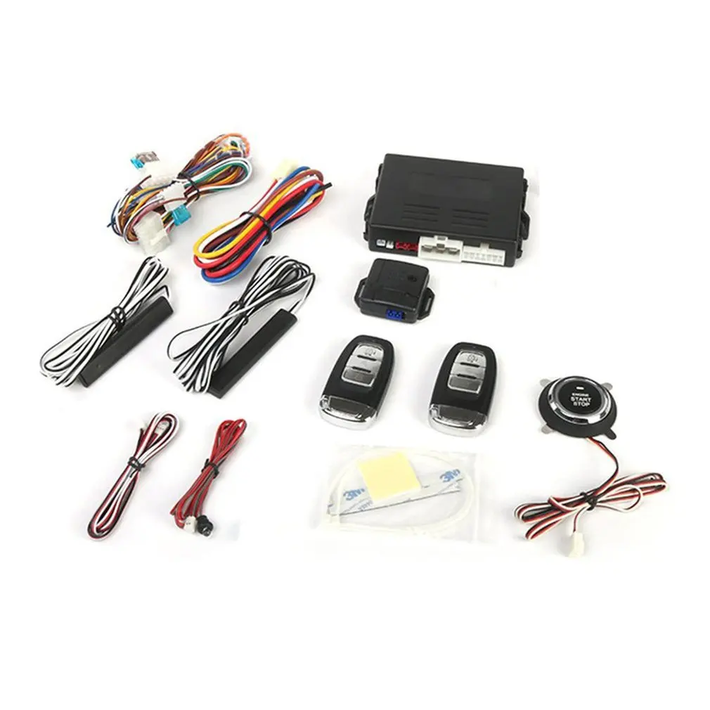 

Universal Car Alarm System With Remote Start Car Push Button Keyless Door Lock Essential Accessories