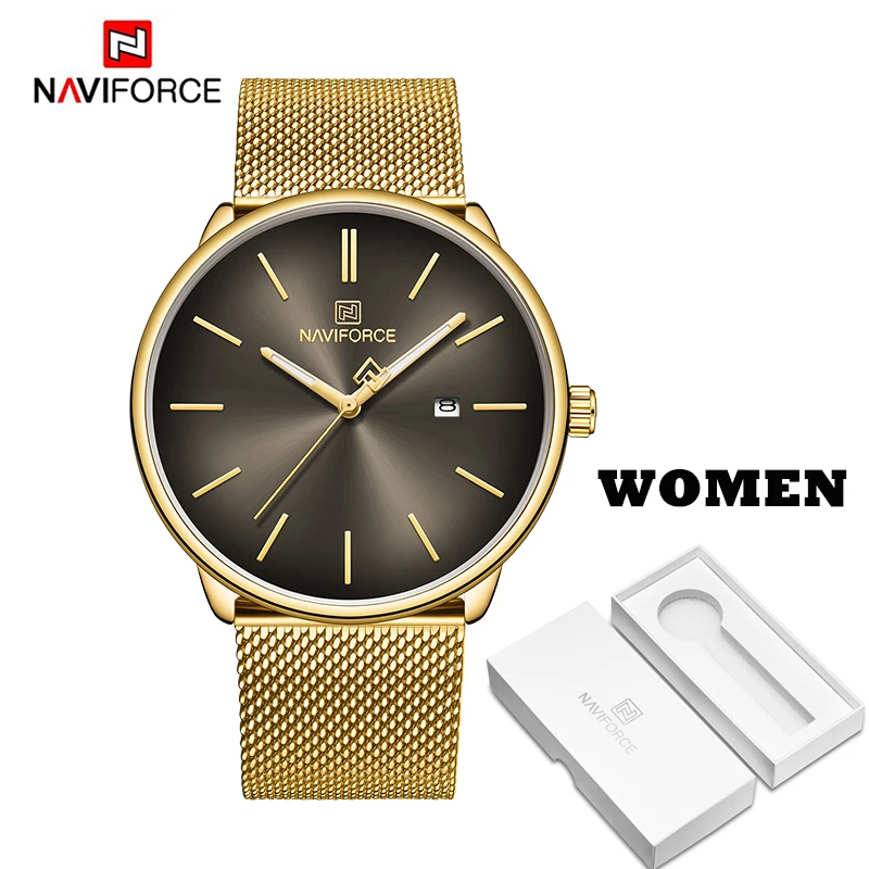 GB WOMEN BOX NAVIFORCE Топ бренд класса люкс для мужчин кварцевые часы для женщин сталь Водонепроницаемый повседневное Дата Пара часы мужские наручные часы Relogio Masculino - Цвет: GB WOMEN BOX