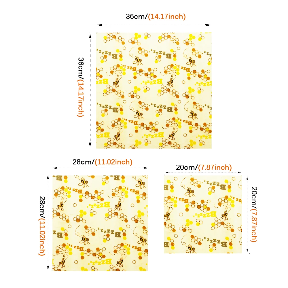 Многоразовые наборы для сохранения свежести пищи 3 шт. пчелиный воск обертывание ткань+ 3 шт. Разлагаемый органический хлопок сетка сумка для хранения экологически чистые