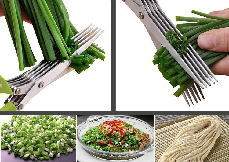 Горячая Распродажа Многофункциональные кухонные ножи 5 слоев специи рубленый
