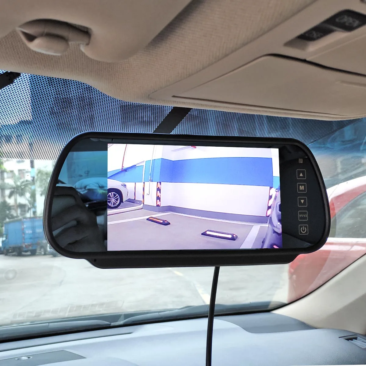 DIYKIT беспроводной 12 В DC " HD зеркало монитор Автомобильный Монитор водонепроницаемый CCD заднего вида Автомобильная камера Белый для грузовика Караван Автобус фургон