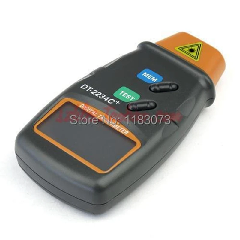 Digital Laser Tachometer 2.5-100000 RPM Electronic Photo Tachometer Precise Non Contact RPM Tach DT-2234C+With Reflecting Tape