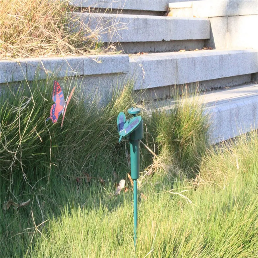 Rotating Butterfly Solar Lamp Solar Powered Garden Landscape Rotating Colors Dust-to-dawn Solar Garden Decor Lamps