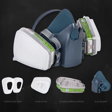 7 шт., противопылезащитная маска для окрашивания, распылитель, противогаз для химической безопасности, противогаз для работы, защита от пыли, респиратор, маска с фильтром