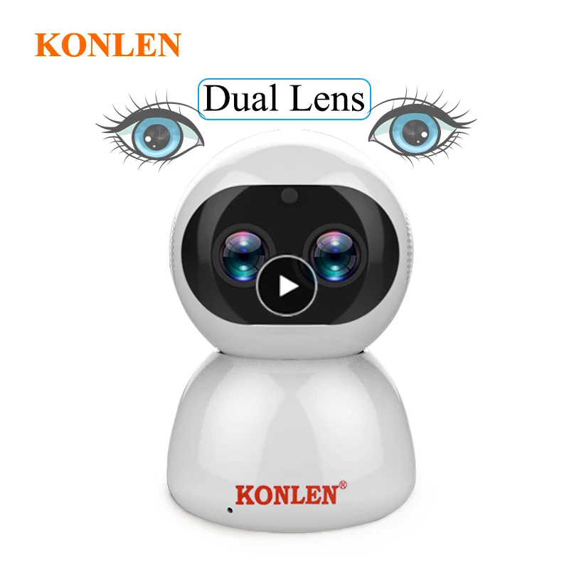 KONLEN двойной объектив ip-камера wifi Smart Auto Tracking PTZ Zoom 1080P HD беспроводной видео детский