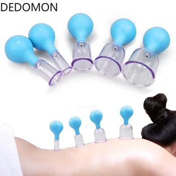 

Blue Rubber Vacuum Cans For Massage PC Suction Cup Anti Cellulite Vacuum Massager Therapy Suction Cup Kit Family Chinese Cupping