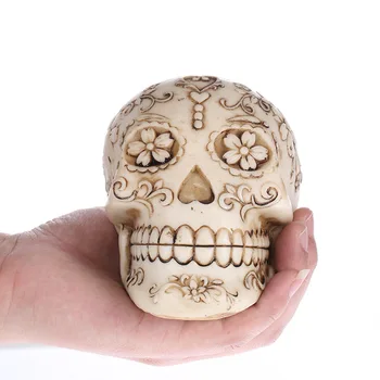 

HeyMamba Resin Craft Blossoms Sculptures Garden Statues Personality Art Carving Statue Medical Model Human Skull