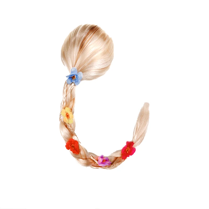 Little Girls Elsa White Wig Kids Halloween Cosplay Anna Rapunzel Crown Wand Braid Princess Accessories Chidren's Birthday Gift 21