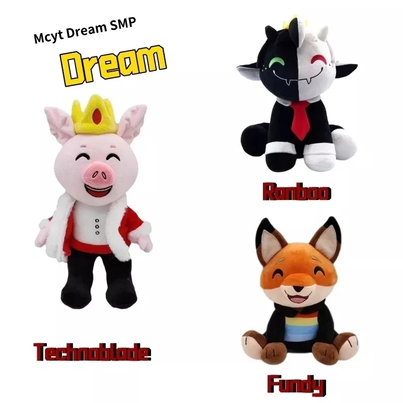 Dream Smp Ranboo Technoblade Plush Toys Tubbo Fundy Pillow Anime Yootuz Stuffed Plushise Christmas Kids Gift Mcyt Doll | Игрушки и хобби