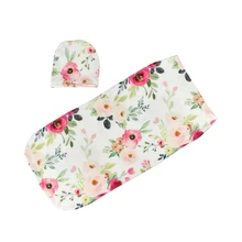 Новорожденный детский спальный мешок в виде милых животных пеленка с принтом Одеяло пеленка для сна муслиновая пеленка+ шляпа 2 шт./компл