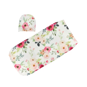 

Newborn Baby Sleeping Bag Cute Animal Printed Swaddle Blanket Sleeping Swaddle Muslin Wrap+Hat 2pcs/Set