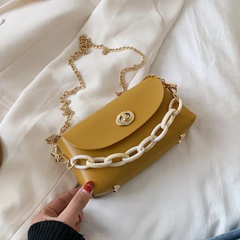 

Irregular Shape PU Leather Crossbody Bags For Women 2020 Chain Fashion Shoulder Messenger Bag Lady Simple Purses And Handbags