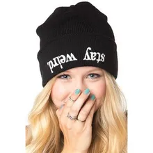 Оставайтесь странным узором хип-хоп Мужская и женская теплая вязальная шерсть шапки; сезон осень-зима