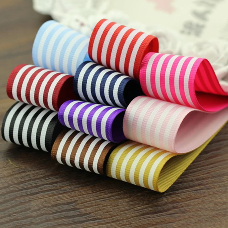 5meter/lot Supply Cake Box Packaging Material 25mm Ribbed Tape Printed Stripe Diy Handmade Ribbon T-075