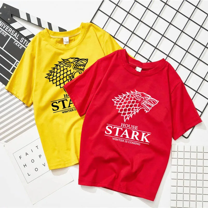 

European version of the loose printed temperament student T-shirt Winterfell stark is coming 2019 women's T-shirt short sleeve
