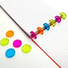 6 шт. пластиковый круглый переплет диск DIY записная книжка свободное раздвижное кольцо книга Пряжка обруч гриб полое кольцо разделители офисные принадлежности