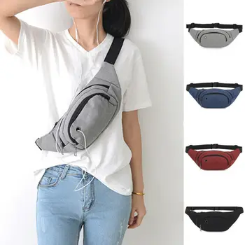 

Women Travel Sport Bum Bag Fanny Pack Men Waist Money Belt ZipHeadphone plug Pouch Wallet