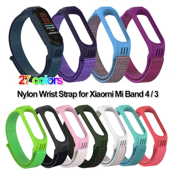 

Colorful Nylon Strap TPU Case Bracelet Strap Replacement Watch Band for Xiaomi Mi band 4 3 Wristbands Smart Watch Accessories