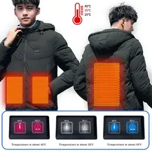USB Инфракрасная куртка с подогревом для мужчин и женщин, зимняя водонепроницаемая пуховая куртка с капюшоном и длинным рукавом, походная электрическая теплая одежда, пальто