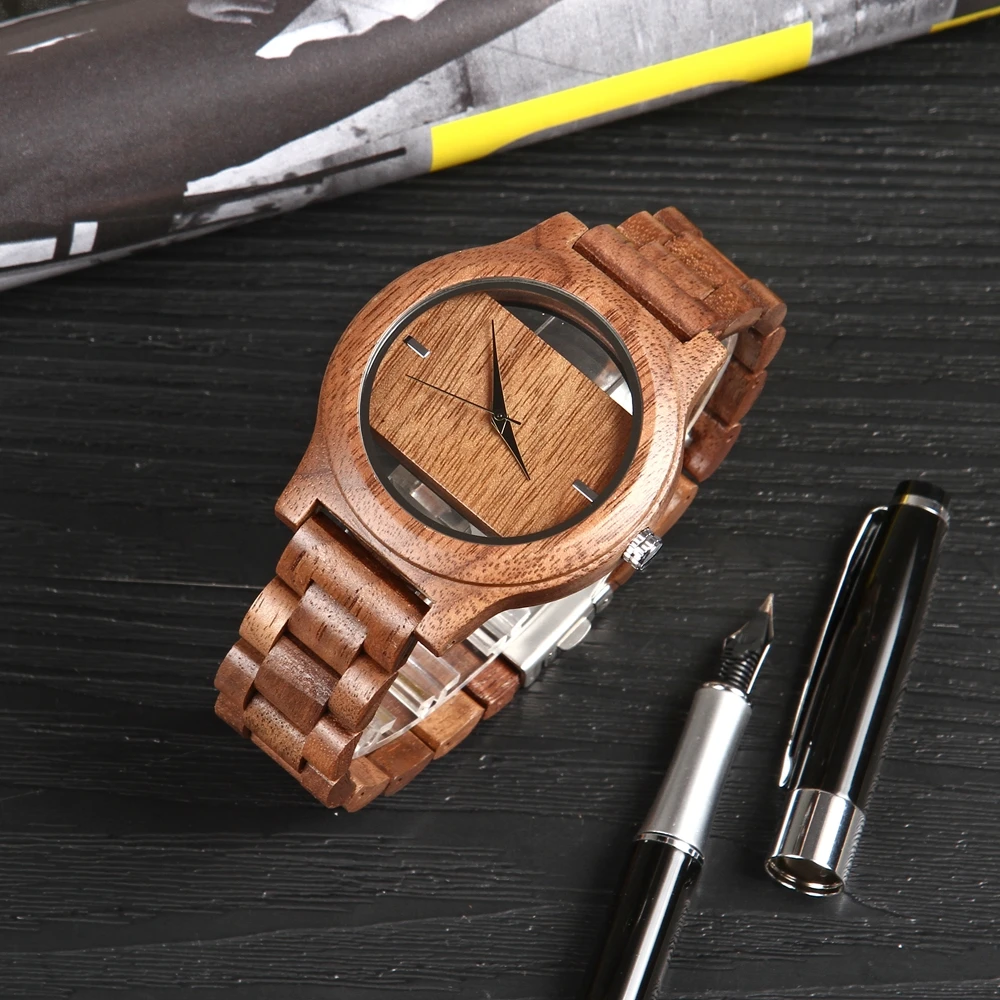 

Man Women Minimalist Retro Raw Sandal Wooden Band Bracelet Male Husband Gift Wrist Bracelet Watches for Men Relogio Masculino