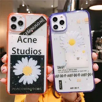 

Pop Hit Color Phone Case for iPhone 11 11Pro Max XR X XS Max 7 8 Plus Back Cover Transparent Soft Covers Fashion Daisy