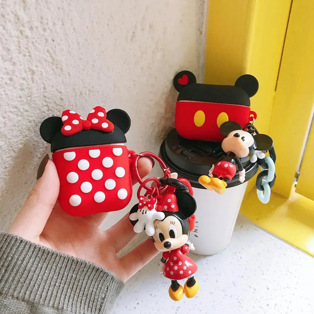 GOOYIYO-для Airpods 1 2 3 силиконовый чехол с декором в виде Минни Маус, коробка для зарядного устройства для наушников, мягкий чехол из ТПУ, чехол для Airpods Pro