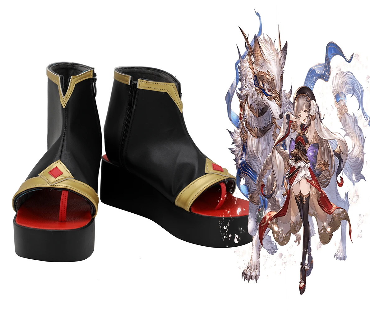 Granblue Fantasy Pholia Cosplay Stivali Scarpe Nere Su Misura Di Qualsiasi Dimensione