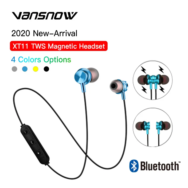 XT11 беспроводные наушники магнитные Bluetooth в ухо Шейная Спортивная гарнитура с