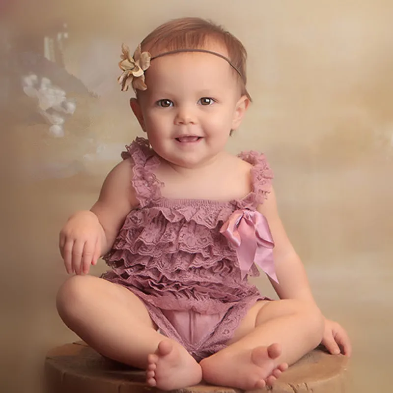 New Born Baby Girl Clothes Solid Lace Romper Infant Ruffle Easter outfit Onesie Lace Jumpsuit Baby Girl Costume Newborn Clothing