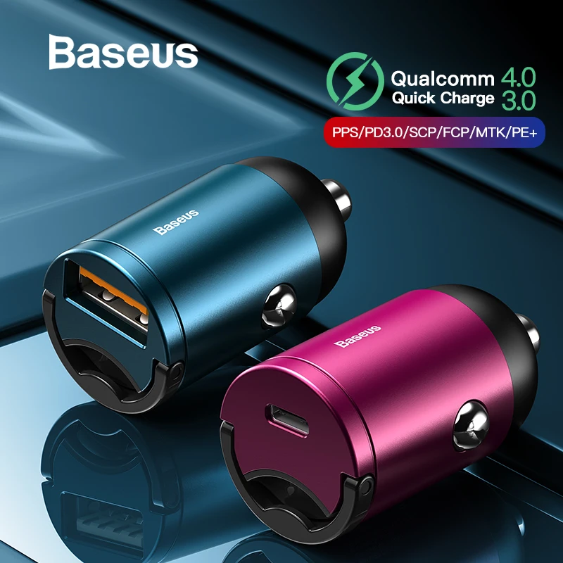 Baseus Quick Charge 4,0 3,0 USB C автомобильное зарядное устройство для huawei P30 Xiaomi Mi9 мобильный телефон QC4.0 QC3.0 type C PD 3,0 Быстрая зарядка автомобиля