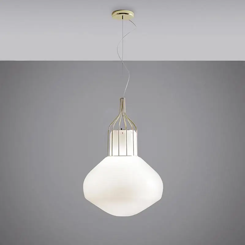 Gold Скандинавский минимализм, белое стекло, розовое золото, подвесной светильник, s Post, современный креативный светильник для гостиной, подвесной светильник, светильник - Цвет корпуса: Gold