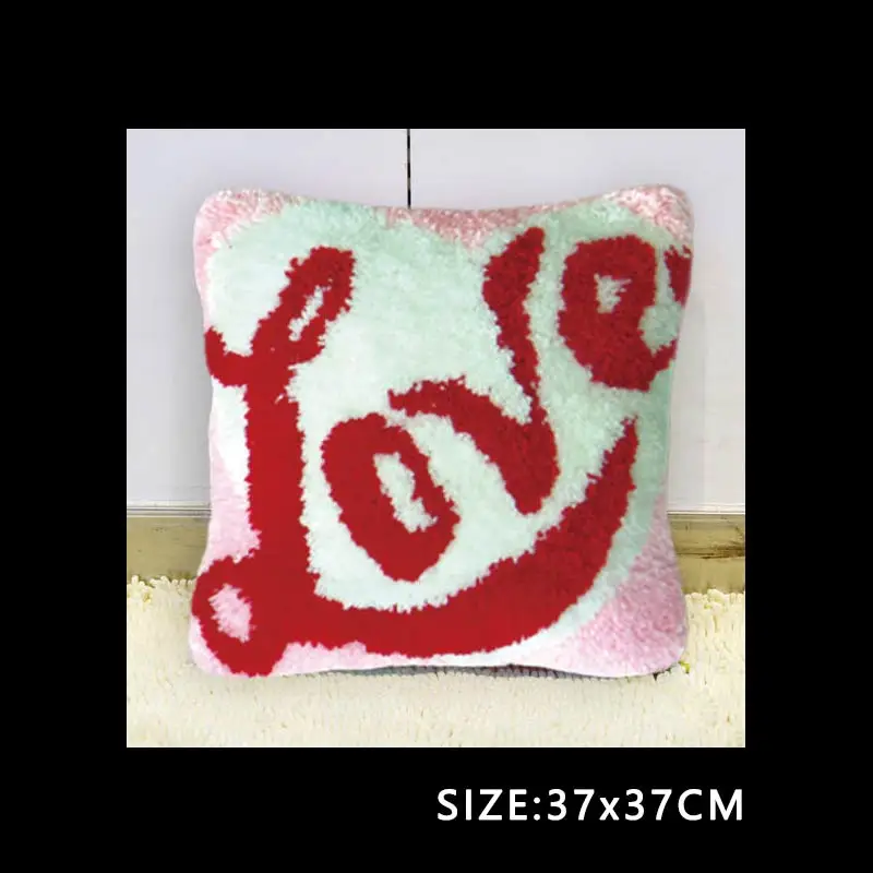 ABZ218 Pulaqi набор крючков с защелкой Smyrna Knooppakket Klink Haak Kleed Bloemen LOVE Подушка Foamiran для цветов Сделай Сам Вышивка подарки - Цвет: ABZ218