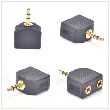 

1 Plug To 2 Sockets Plug 3.5mm Stereo Jack Headphone Splitter Adaptor Splitter Y Adapter Drop Shipping