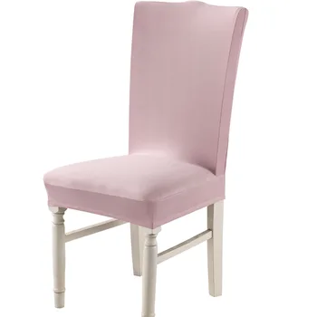 

1/2/4/6pcs Pink Dining Room Chair Covers Spandex Solid Color Seat Cover Elastic Chair Protective Case for Restaurant Wedding