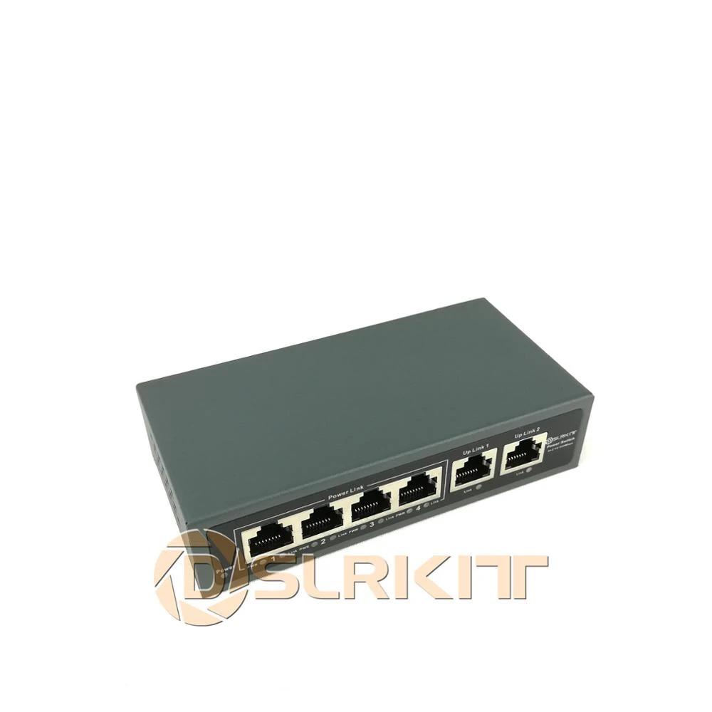 DSLRKIT 6 Ports 4 PoE Injector Power Over Switch Without Power