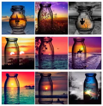 

5D DIY Diamond Painting "Bottle Landscape" 3D Embroidery Cross Stitch 2020 Home Decoration Gift