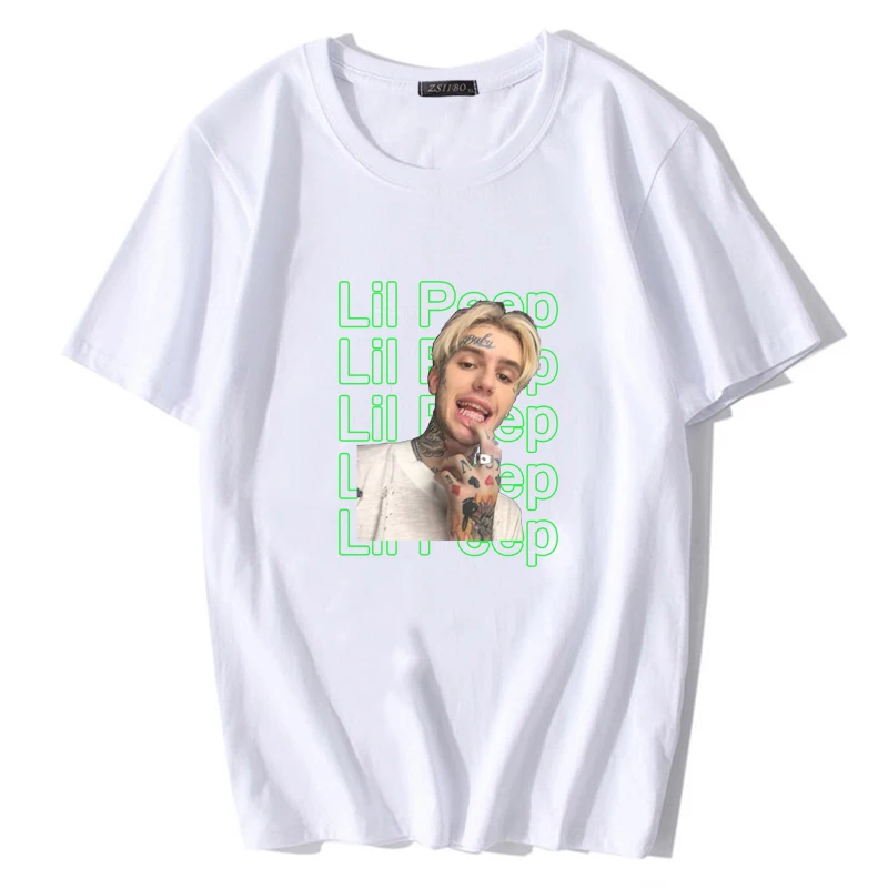 White-05 Хип-хоп Lil Peep уличная Футболка с принтом персонажа певицы для мужчин Harajuku модные Забавные топы Swag Rapper support T-Shirt S5MC114 - Цвет: White-05